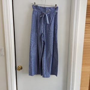 Paper bag waist, striped trousers